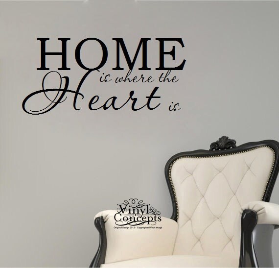 Home is Where the Heart is Vinyl Wall Art Etsy