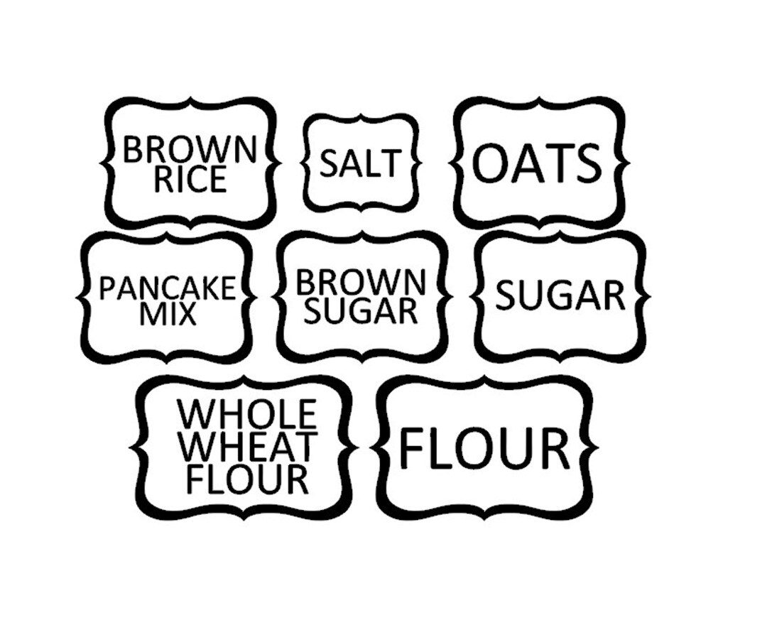 Canister Label Set of 8 Vinyl Wall Art Etsy