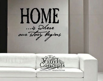 Home... is where our story begins - Vinyl Wall Art