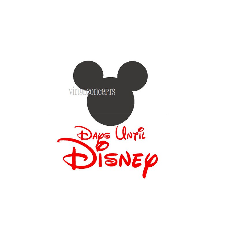 Days Until Disney With Chalkboard Mickey minnie Vinyl Wall Etsy