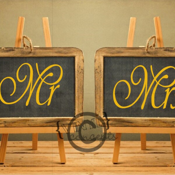 Mr and Mrs - Vinyl Wall Art