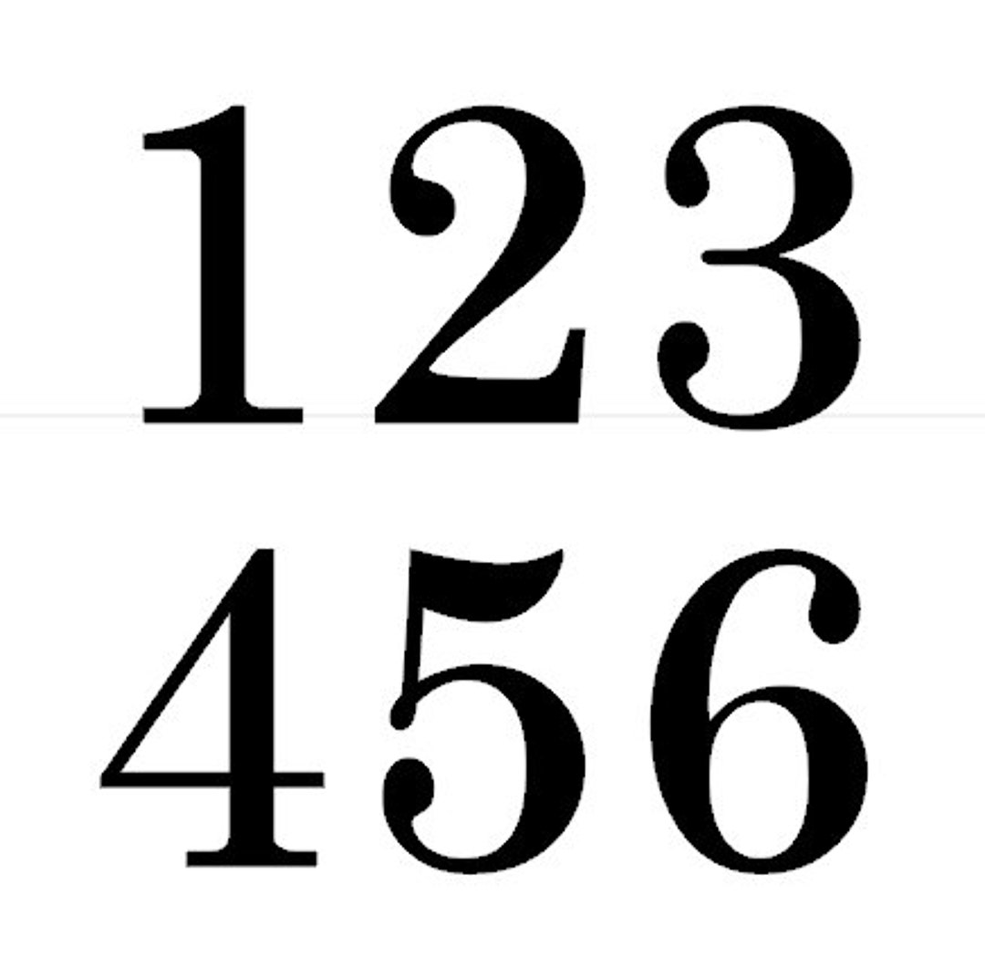 4 Tall Numbers 1-6 Vinyl Wall Art - Etsy