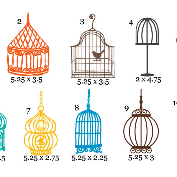 Bird Cage Wall Decal Etsy