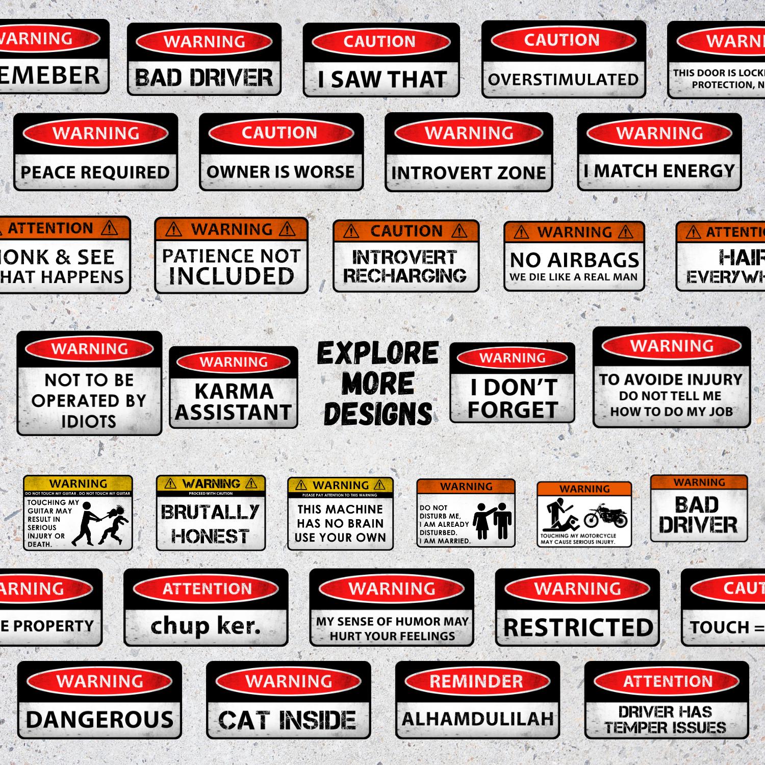 Caution Handle With Care Sticker Decal | Waterproof Warning Humor Vinyl ...