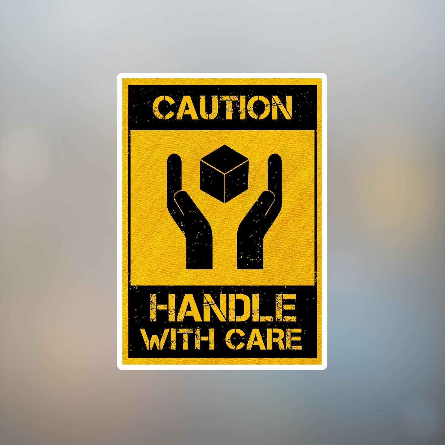 Caution Handle With Care Sticker Decal | Waterproof Warning Humor Vinyl ...