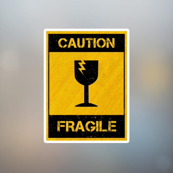 Fragile Glass Labels - Etsy
