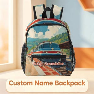 Custom Vintage Train Toddler Backpack, Personalized Mountain Locomotive Preschool Bookbag,Boys Railway School Bag, Train Lover Children Gift