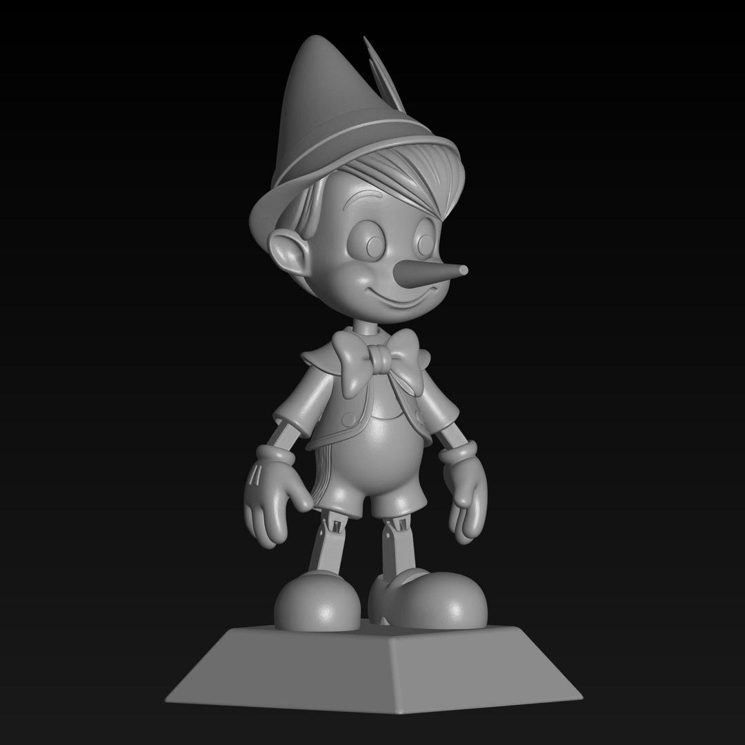 Pinocchio 3D STL File for 3D Printing – Classic Wooden Boy Figure ...