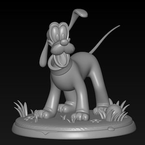 Pluto 3D STL File for 3D Printing - Disney Cartoon Dog Statue - High Detail Digital Download - Disney Fan Art - 3D Print Ready Model