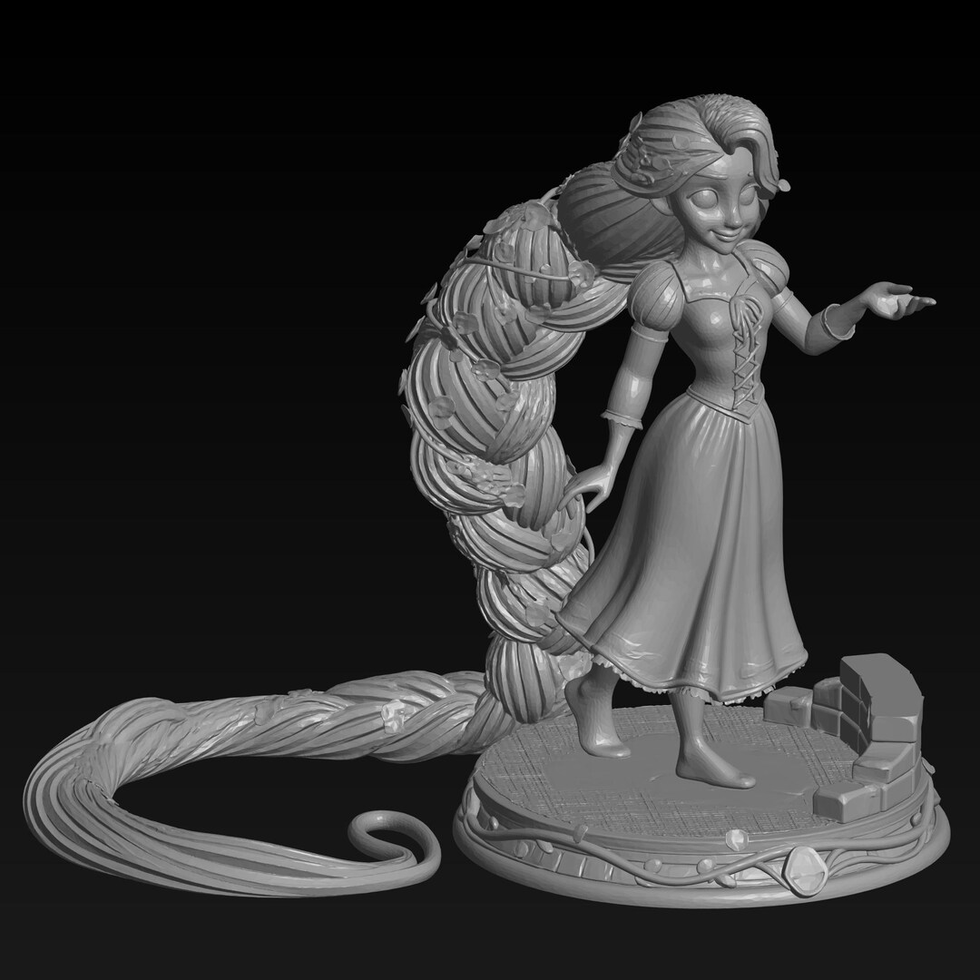 Printable High Quality 3d Stl File Wonderful Disney Cartoon Rapunzel - Etsy