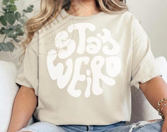 Stay Weirdo Retro PNG, Introvert Affirmation Graphic (Digital Download)