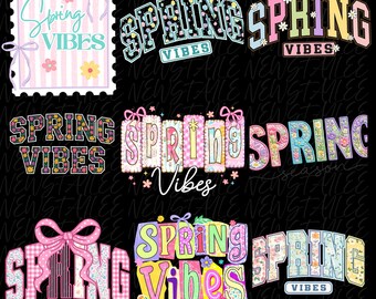 Spring Vibes Floral PNG, Easter T-Shirt Design (Digital Download)