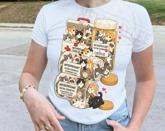 Antidepressant Kittens PNG, Cute Cat Lover Sublimation Design, Funny Cat Medicine Bottle PNG, Kitten Digital Download, Pet Lover Shirt
