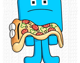 Melting Pizza Character Graphic (Digital Download)