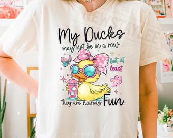 Ducks Not in a Row PNG, Funny Mental Health Humor Design (Digital Download)