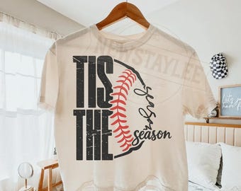 Tis The Season Baseball/Softball PNG: Sports Sublimation (Digital Download)