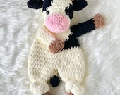 Crochet Cow Lovey Pattern | Plush Amigurumi Baby Toy (PDF)