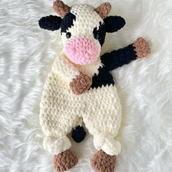 Gehäkelte Kuh Lovey Muster | Plüsch Amigurumi Baby Plüschtier (PDF)
