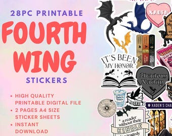 Fourth Wing Printable Stickers