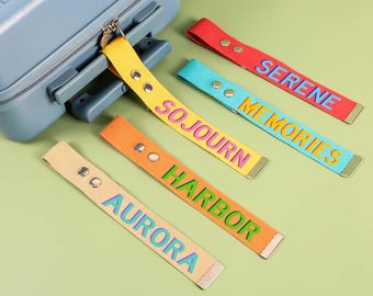 Correa de equipaje de lona personalizada: etiqueta monogramada, opción de logotipo personalizado