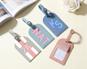 Etiquetas de equipaje personalizadas con letras sombreadas, etiquetas personalizadas para maletas de viaje, regalos para viajeros, etiquetas para equipaje, regalo para grupos, tu logotipo, regalo para equipos