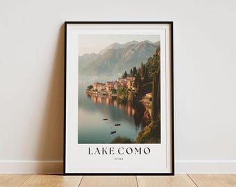 Comer See Italien Kunstdruck: Sonnenuntergang Italien Poster | Italienische Wandkunst