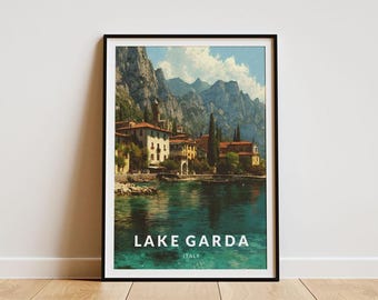 Gardasee Italien Kunstdruck: Italienisches Reiseposter | Wandkunst