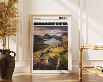 Crummock Water Reservior Druck - Lake Region Wanderposter - Cumbria Wandkunst