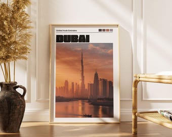 Dubai Travel Poster: Modern UAE Wall Art Print