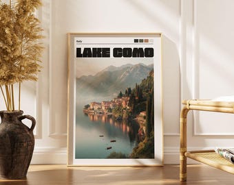 Comer See Italien Kunstdruck: Sonnenuntergang Italien Poster | Italienische Wandkunst