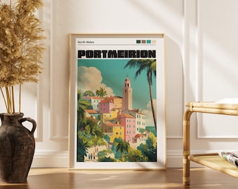 Portmeirion Art Print – North Wales Seaside Village Poster - Wall Art