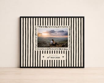 Custom Engagement Photo Print: Personalised Proposal Gift, Couple Keepsake Wall Art