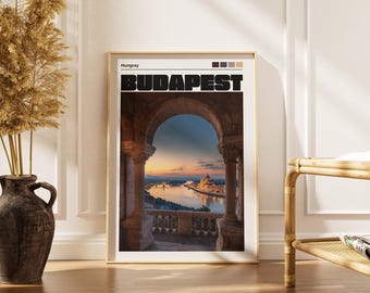 Budapest City Travel Poster: Hungray Wall Art Print