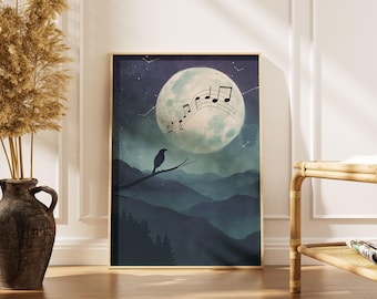 Blackbird Singing lyric Art Print: Music Inspired Motivation Poster, Music Lover