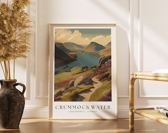 Crummock Water Reservior Print - Lake District Hiking Poster - Cumbria Wall Art