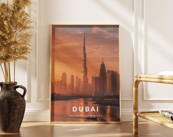 Dubai Travel Poster: Modern UAE Wall Art Print