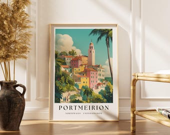 Portmeirion Art Print – North Wales Seaside Village Poster - Wall Art