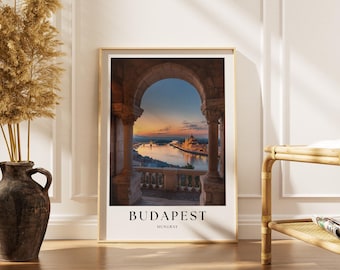 Budapest City Travel Poster: Hungray Wall Art Print
