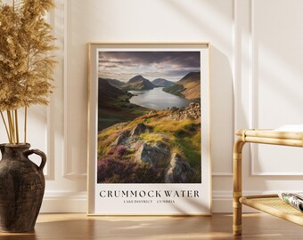 Crummock Water Reservior Print - Lake District Hiking Poster - Cumbria Wall Art