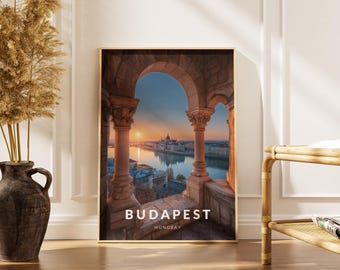 Budapest City Travel Poster: Hungray Wall Art Print