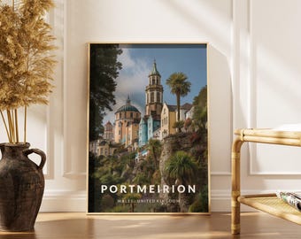Portmeirion Art Print – North Wales Seaside Village Poster - Wall Art