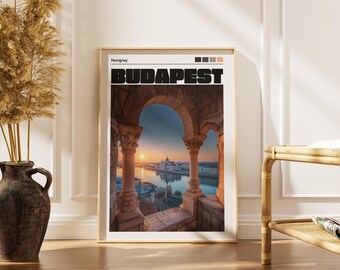 Budapest City Travel Poster: Hungray Wall Art Print