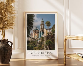Portmeirion Art Print – North Wales Seaside Village Poster - Wall Art