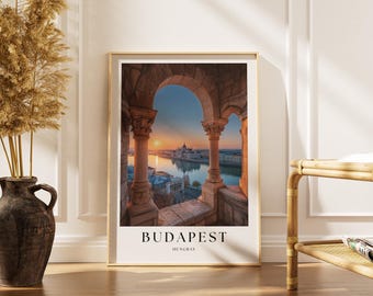 Budapest City Travel Poster: Hungray Wall Art Print