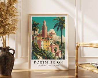 Portmeirion Art Print – North Wales Seaside Village Poster - Wall Art