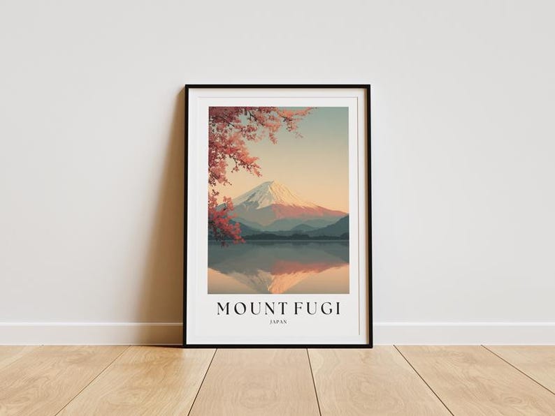 Mount Fuji Japan Art Print: Travel Poster - Etsy