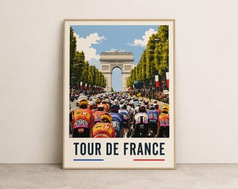Tour De France Cycling Art Print: Champs-Élysées, Paris, Grand Tour Poster