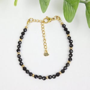 Pulsera protectora de obsidiana negra de 4 mm – Pulsera de cuentas de litoterapia, pulsera protectora para mujer, regalo para mujer