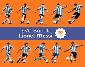 Pakiet SVG Lionel Messi (10 plików) Mistrzostwa Świata 2026 – Pobieranie cyfrowe