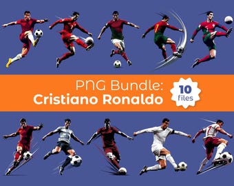 PNG Bundle Cristiano Ronaldo (10 plików) Mistrzostwa Świata 2026 - Pobieranie cyfrowe